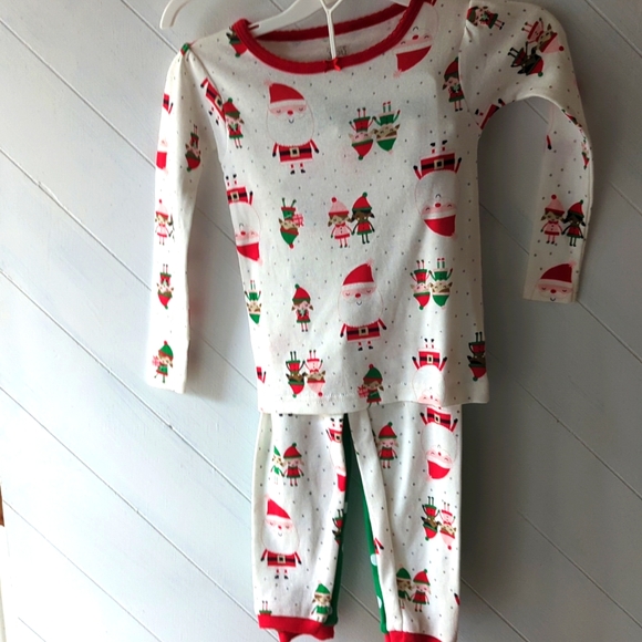 Just One You made by Carter's, 4 piece PJ set, 2 T, Red, Green, White and Yellow - Picture 4 of 9